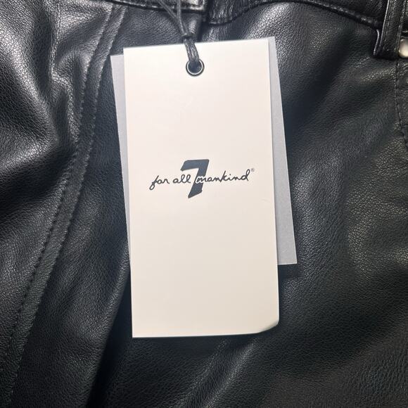 7 FOR ALL MANKIND PANTS Women Size L Black Faux Leather 5-Pocket Classic NEW NWT - Picture 10 of 16